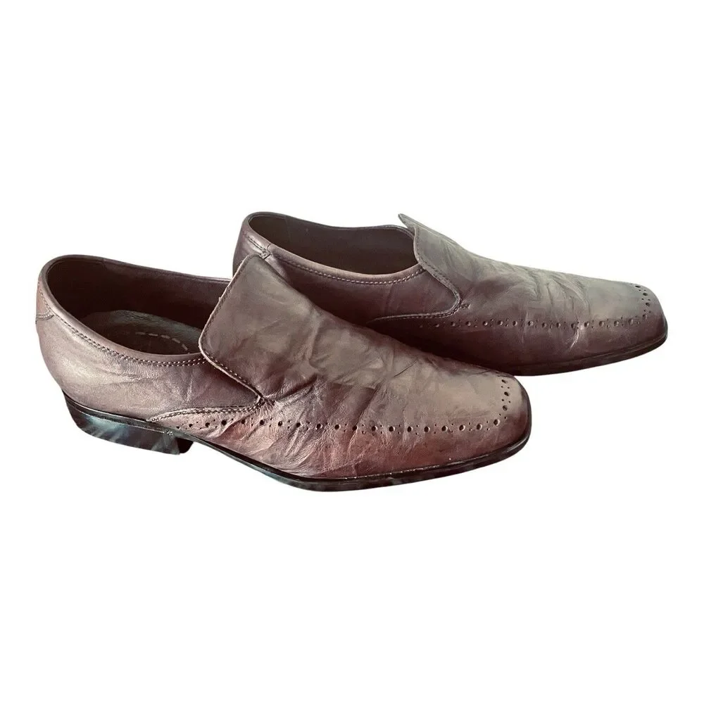 Rockport Men’s Dress Casual Slip On Shoes Size 12D Brown Square Toe Brogue